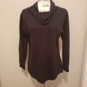 Hanes Black Lightweight Fleece Cowl Neck Sweatshirt Size Medium